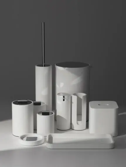 Accessoires de salle de bains DECOR WALTHER, finition blanche — showroom RS.D Lyon