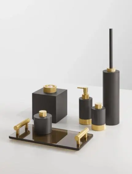 Accessoires de salle de bains DECOR WALTHER, finition noir et or — showroom RS.D Lyon